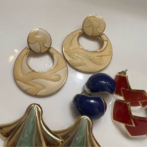 - $5 when bundled—Lot of 4 pairs of enameled earrings